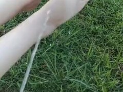 Pissing on girlfriends feet outdoors Thumb