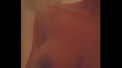 Ebony teen plays with tits in the shower Thumb