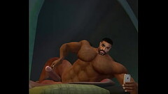 caught handsome muscle bear jerking while camping Thumb