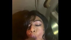 Exposed black sissy fag playing with bbc toy Thumb