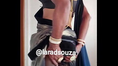 Indian crossdresser slut Lara D&#039_Souza sexy video in lycra saree part 2 Thumb