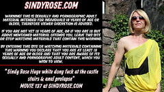 Sindy Rose Huge white dong fuck at the castle stairs &amp_ anal prolapse Thumb