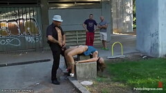 Bound Euro babe fucked in public Thumb