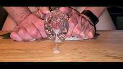 Fucking my Fleshlight with huge slow motion cumshot landing on the table Thumb