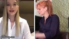 GIRLSWAY Kenna James And Her Boss Masturbate Remotely During The Quarantine Thumb